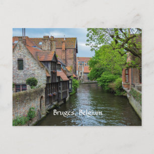 Postal Brujas, Bélgica (etiquetada)