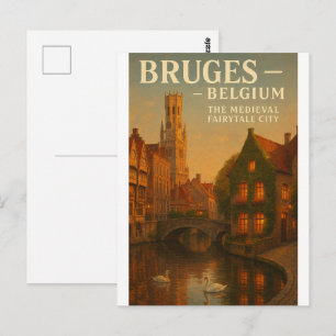 Postal Brujas, Bélgica – La ciudad de cuento de hadas med