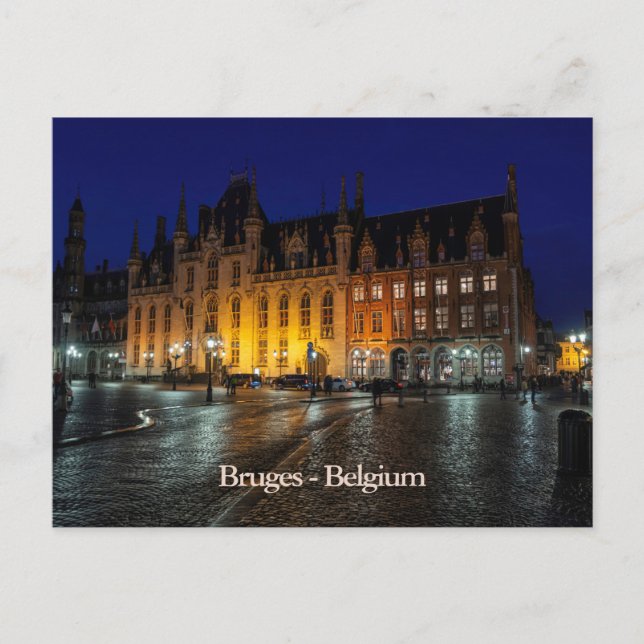 Postal Brujas, Bélgica. Postal. Texto personalizado (Anverso)