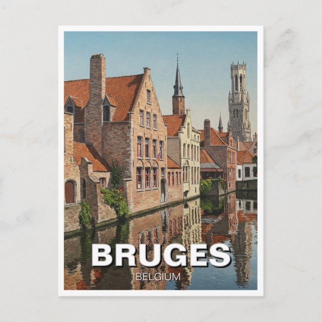 Postal Brujas Bélgica Viaje de recuerdo Vintage (Anverso)