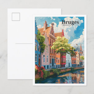 Postal Brujas Bélgica Viajes de arte