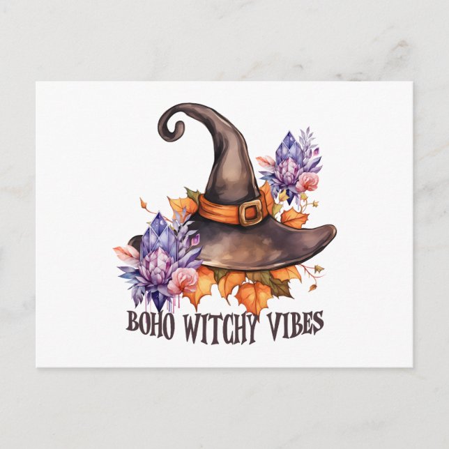 Postal Brujas Boho Vibes Halloween  (Anverso)