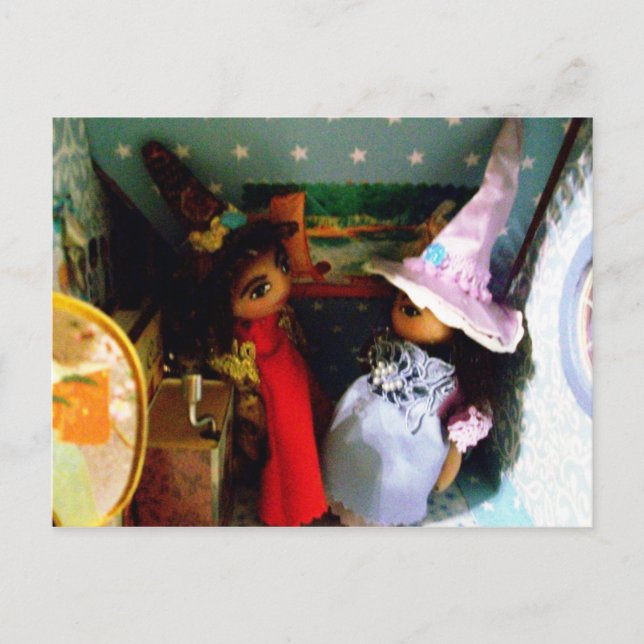 Postal Brujas felices (Anverso)