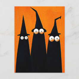 Postal Brujas Negras Espeluznantes Halloween Quirky