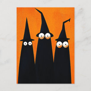 Postal Brujas Negras Espeluznantes Halloween Quirky