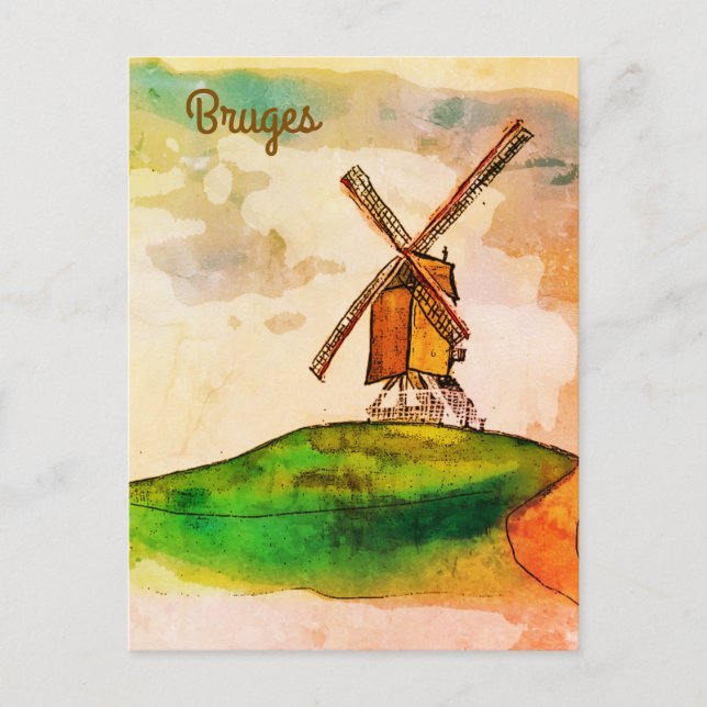 Postal Brujas Windmill (Anverso)