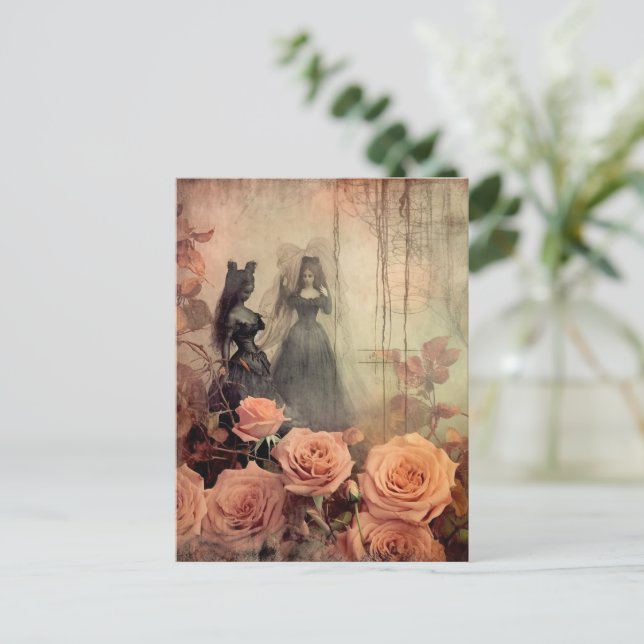 Postal Brujería de Halloween vintage (10) (Anverso de pie)