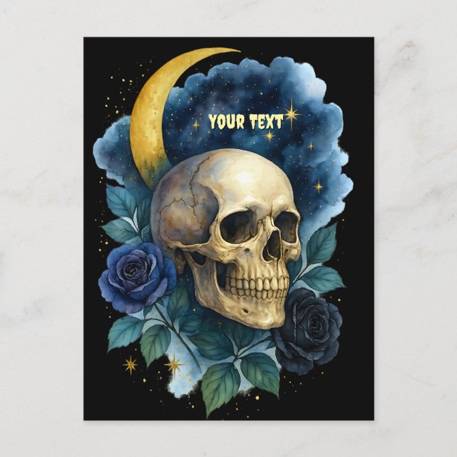 Postal Brujería estética floral gótica Halloween espeluzn (Anverso)
