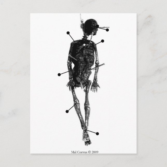 Postal Brujería: Skeleton Witch Doll (Anverso)