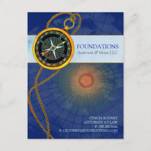 Postal Brújula moderna elegante Promoción empresarial
