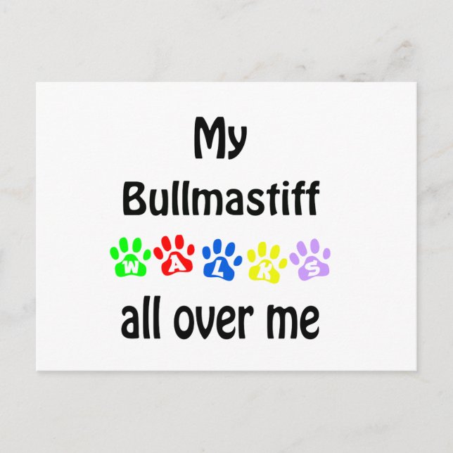 Postal Brullmastiff Walks Design (Anverso)