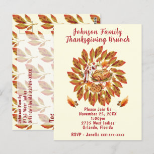 Postal Brunch de Acción de Gracias Escena De Festín De Ot