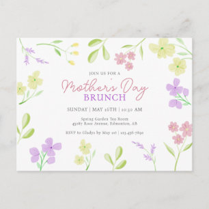 Postal Brunch del Día de la Madre Suave Floral Acuarela P
