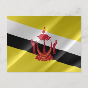 Postal Brunéi - Bandera ondeando -