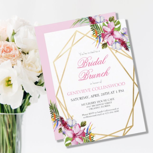 Postal Brunéi de Novias Geométricas de Oro Floral Rosa Tr (Subido por el creador)