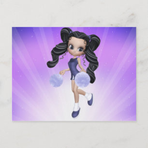 Postal Brunette Cheerader Chica Postcard