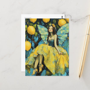 Postal Brunette Lemon Tree Fairy