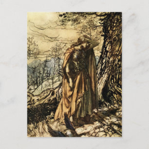 Postal “Brunilda Aturdida y Alarmada” por Arthur Rackham