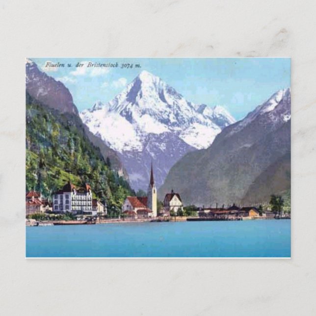 Postal Brunnen, Lago Lucerna 1920 (Anverso)