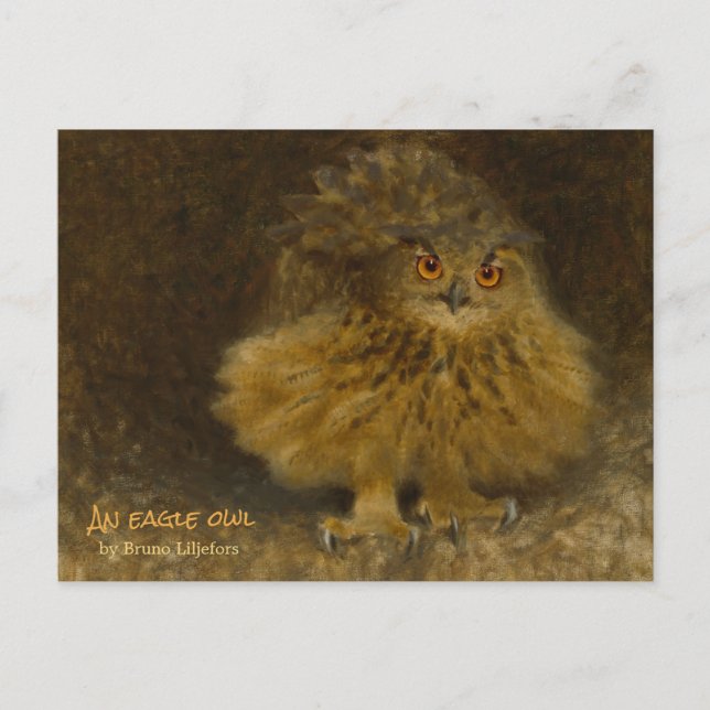 Postal Bruno Liljefors Eagle owl CC0710 Vida silvestre (Anverso)