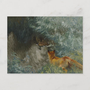 Postal Bruno Liljefors - Fox de acecho