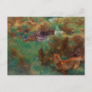 Postal Bruno Liljefors - Patos salvajes de Fox Stalking