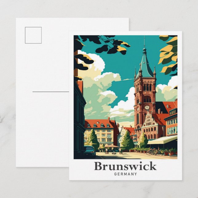 Postal Brunswick Alemania Viaje Retrato Vintage (Anverso / Reverso)