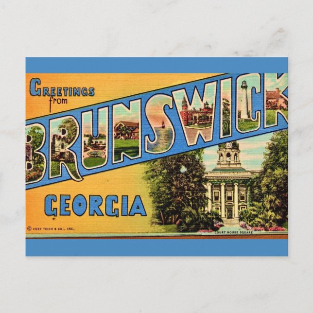Postal Brunswick Georgia Retro (Anverso)