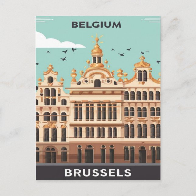 Postal Bruselas, Bélgica (Anverso)