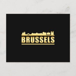 Postal Bruselas Bélgica City Skyline Cityscape Funny Gift