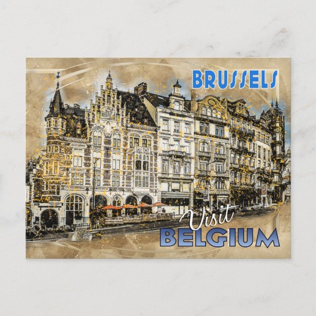 Postal Bruselas, Bélgica, de la serie "Visita..." (Anverso)