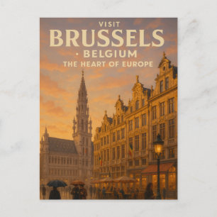 Postal Bruselas, Bélgica – El corazón de Europa.