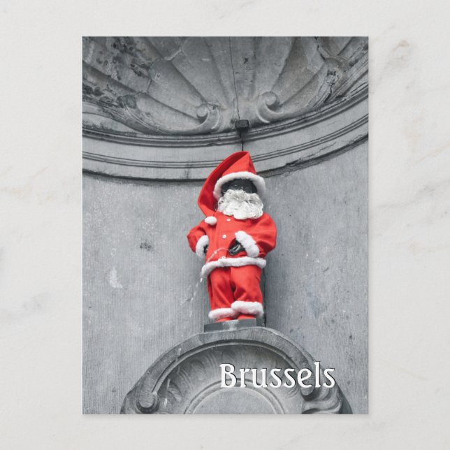 Postal Bruselas Bélgica Manneken Pis foto (Anverso)