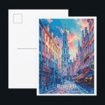 Postal Bruselas Bélgica Viajes de arte<br><div class="desc">Tarjeta postal de pintura de viajes de estilo Art Nouveau de Bruselas Bélgica</div>