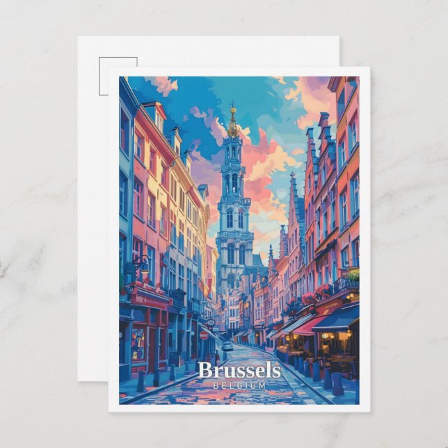 Postal Bruselas Bélgica Viajes de arte (Anverso / Reverso)