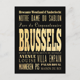 Postal Bruselas Ciudad de la tipografía Bélgica Arte urba
