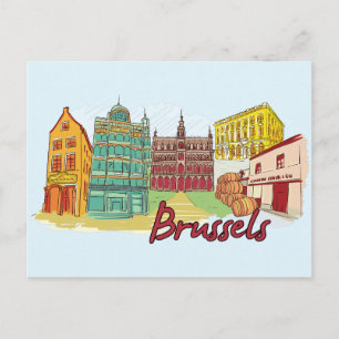 Postal Bruselas, ciudad famosa de Bélgica
