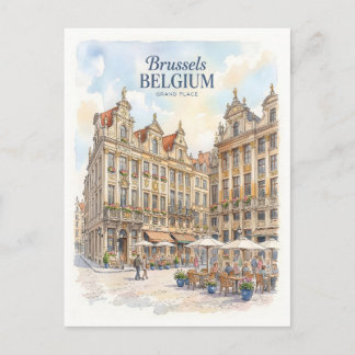 Postal Bruselas Grand Place Histórico