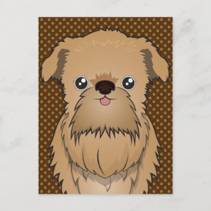 Postal Bruselas Griffon Dog Personalizado Paws