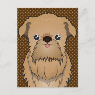 Postal Bruselas Griffon Dog Personalizado Paws