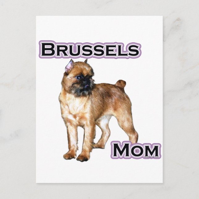 Postal Bruselas Griffon Mom; Mamá de Brussels Griffon (Anverso)