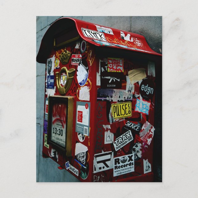 Postal Bruselas: ¿pegatina o buzón? (Anverso)