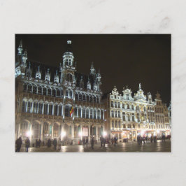 Postal Bruselas por la noche, Bélgica