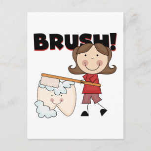 Postal BRUSH - Chica con camisetas y regalos