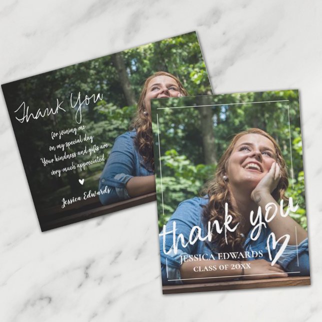 Postal Brush Font Script 2023 Graduation Photo Thank You (Subido por el creador)
