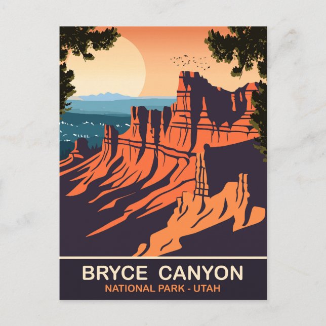 Postal Bryce Canyon, Parque Nacional, Utah, Viajes (Anverso)