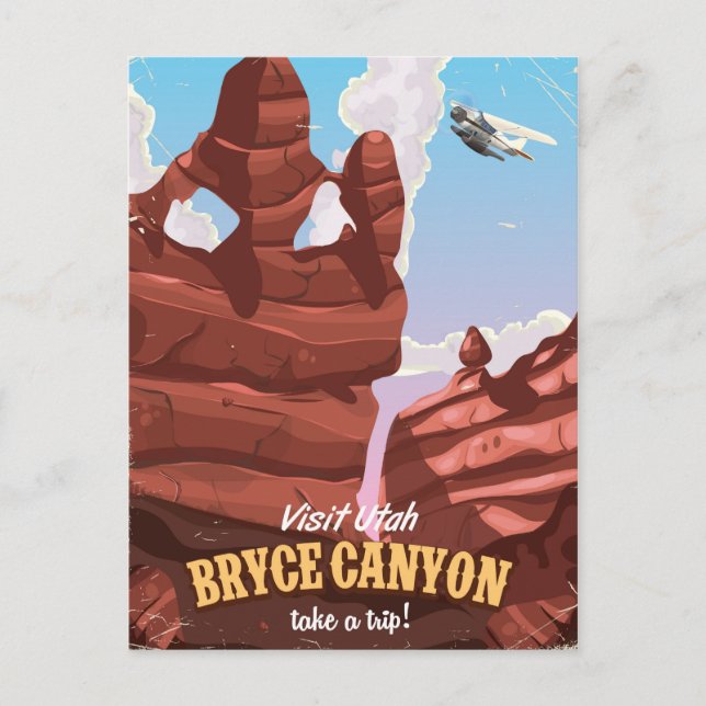 Postal Bryce Canyon poster de viajes vintage (Anverso)