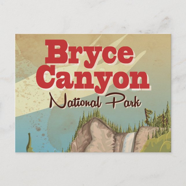 Postal Bryce Canyon Vintage Travel Poster (Anverso)