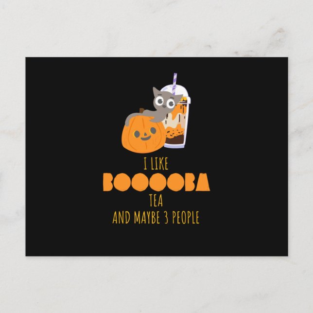 Postal Bubble Tea Kawaii Halloween (Anverso)