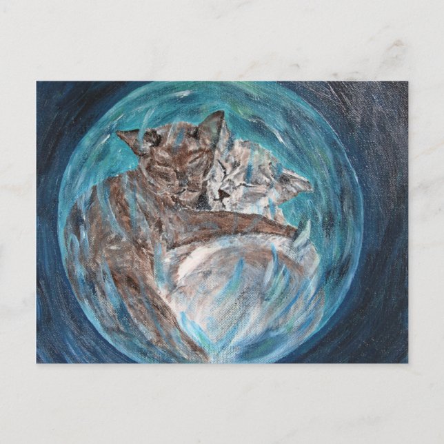 Postal Bublecats en el ciberespacio (Anverso)